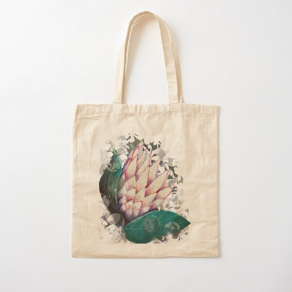 Embellished Protea Cotton Tote Bag