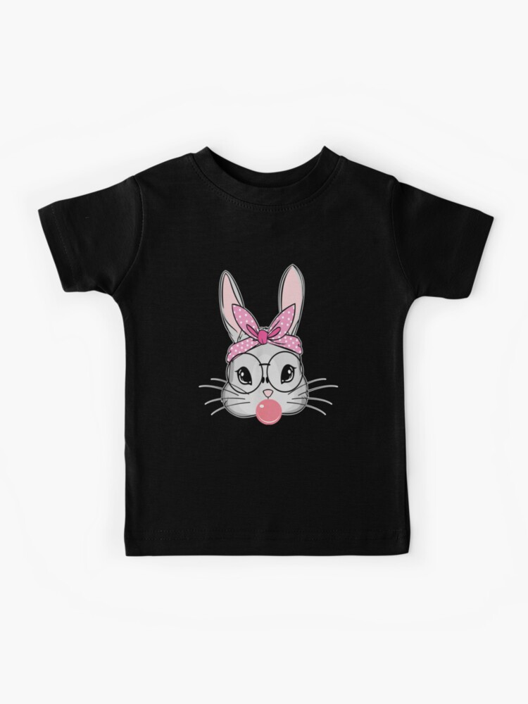 Bunny Bubble Gum, Bunny Bubble Gum with glasses, Bunny Blowing Bubble |  Kids T-Shirt