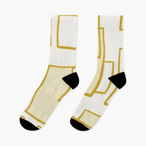 Item preview, Piet Composition in Pale Mustard Gold - Mid-Century Modern Minimalist Geometric Abstract Pattern designed and sold by kierkegaard.
