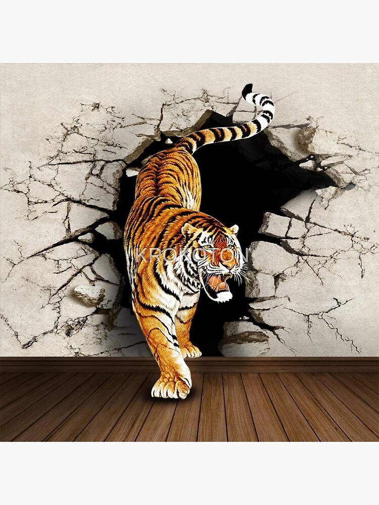 Tiger 3D Art Board Print for Sale by KROKOTON