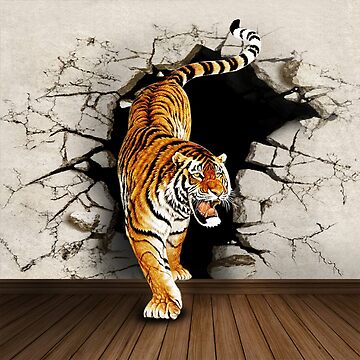 Tiger 3D Art Board Print for Sale by KROKOTON