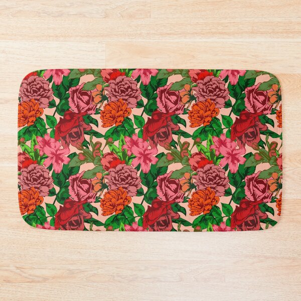 Item preview, Pink floral pattern with garden flowers designed and sold by Iryna Pakhomova.