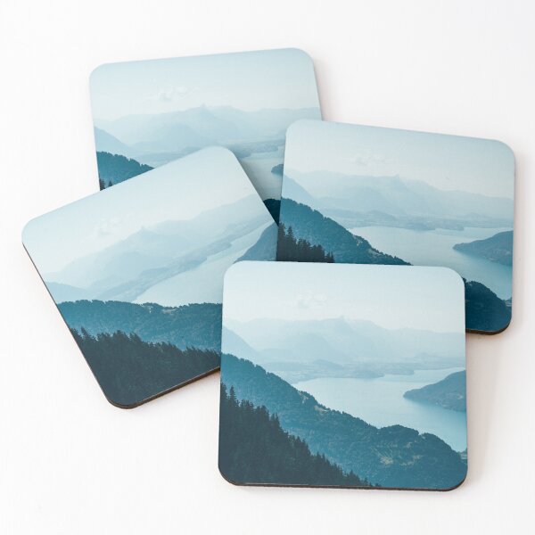 Item preview, Blue Mountains Lake Landscape - Swiss Alps Nature Photography designed and sold by ppolecho.