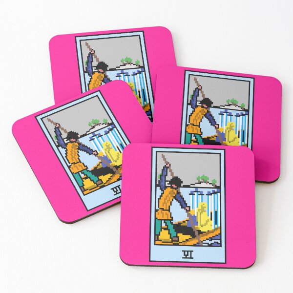 Artikelvorschau, Moment, ist das Pixel-Art-Tarot? Pink – Minor Arcana „Sechs der Schwerter“ (Design für T-Shirt, Aufkleber und andere Accessoires) entworfen und verkauft von Pixel Waite.