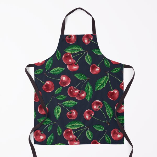 Item preview, Red cherries on dark blue designed and sold by Katerina Mitkova Kirilova.