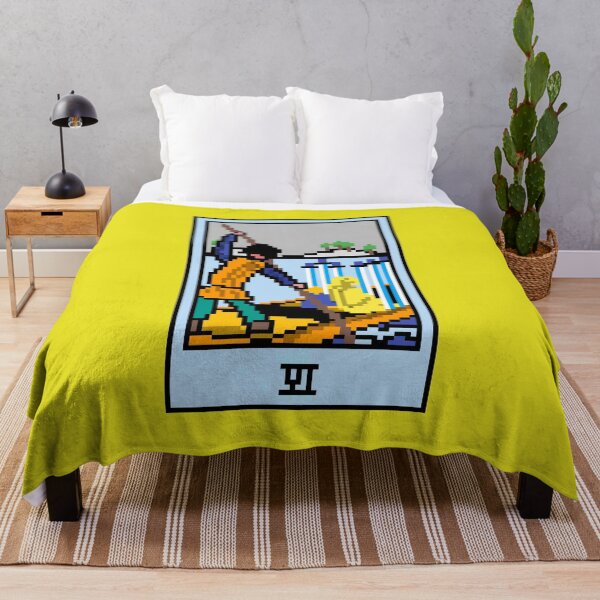 Item preview, Wait, is this pixel art tarot? Yellow - Minor Arcana 'Six of Swords' (Design for T-shirt, stickers and other accessories) designed and sold by Pixel Waite.
