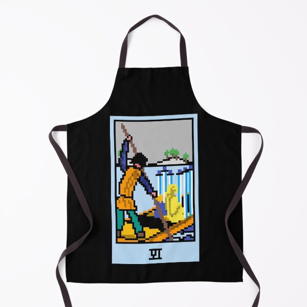 Item preview, Wait, is this pixel art tarot? Black - Minor Arcana 'Six of Swords' (Design for T-shirt, stickers and other accessories) designed and sold by Pixel Waite.