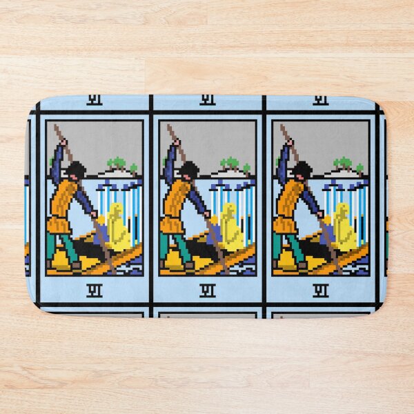 Item preview, Wait, is this pixel art tarot? Black - Minor Arcana 'Six of Swords' (Design for T-shirt, stickers and other accessories) designed and sold by Pixel Waite.