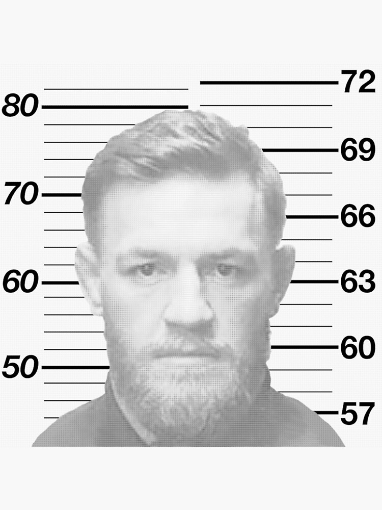 "Conor McGregor Mugshot" Sticker For Sale By FrankieMusonda | Redbubble