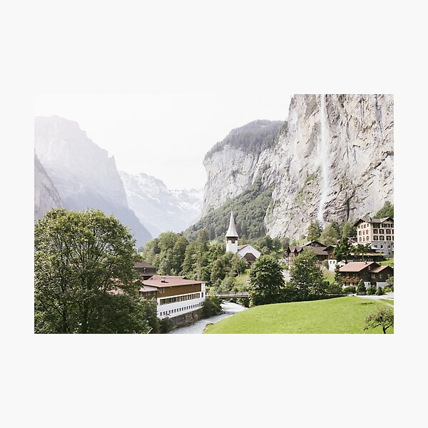 Item preview, Lauterbrunnen Valley with Church - Swiss Alps designed and sold by ppolecho.