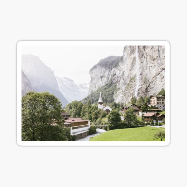 Item preview, Lauterbrunnen Valley with Church - Swiss Alps designed and sold by ppolecho.