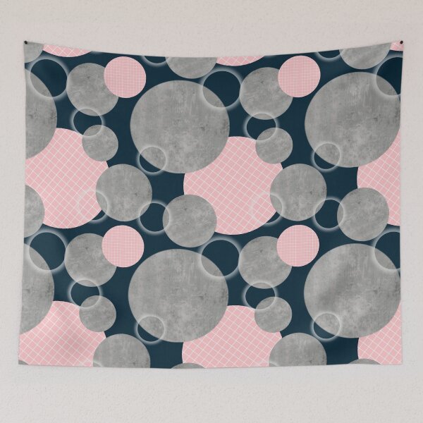 Item preview, Bubble Pattern Light Pink and Concrete Gray on Teal designed and sold by Ninaeva.