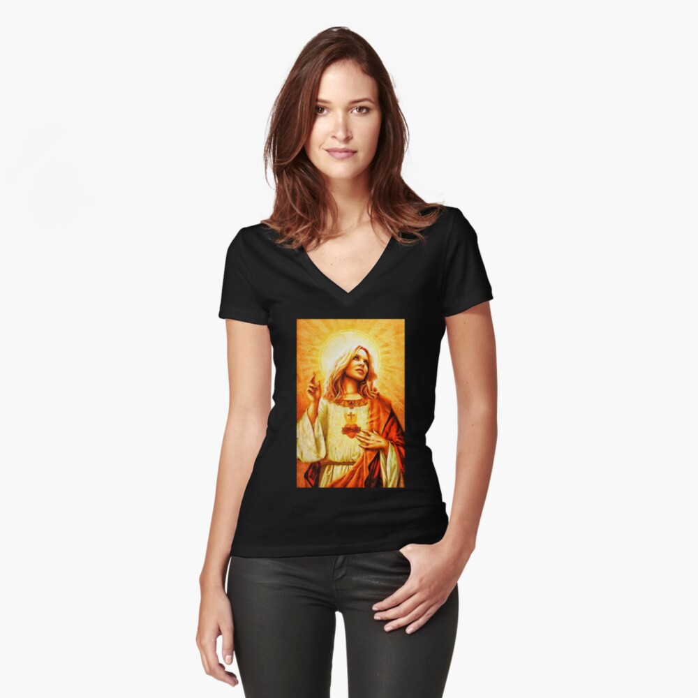 Aperçu de l'œuvre T-shirt moulant col V créée et vendue par ElizaDrake.