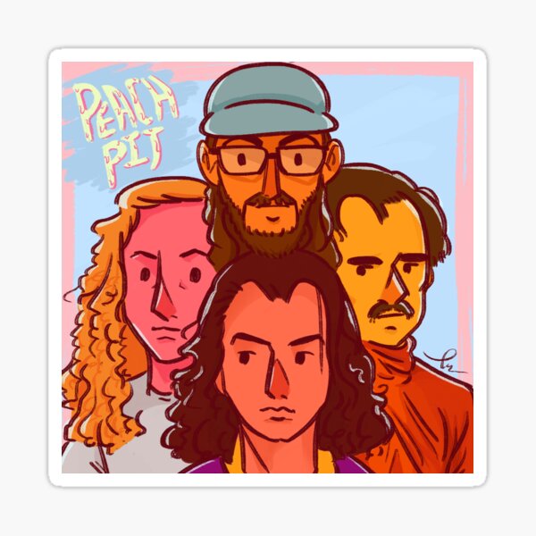 "peach pit band " Sticker by FASHIE Redbubble