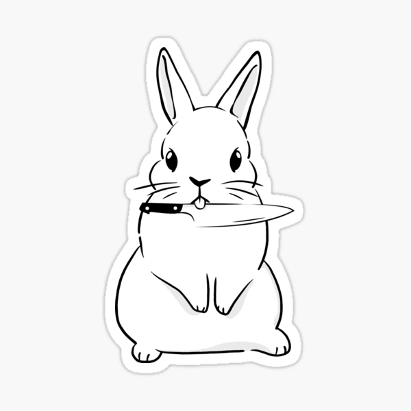 Adorable Cute Black and White Bunny Rabbit Pen Art Vinyl Decal Sticker –  Shinobi Stickers