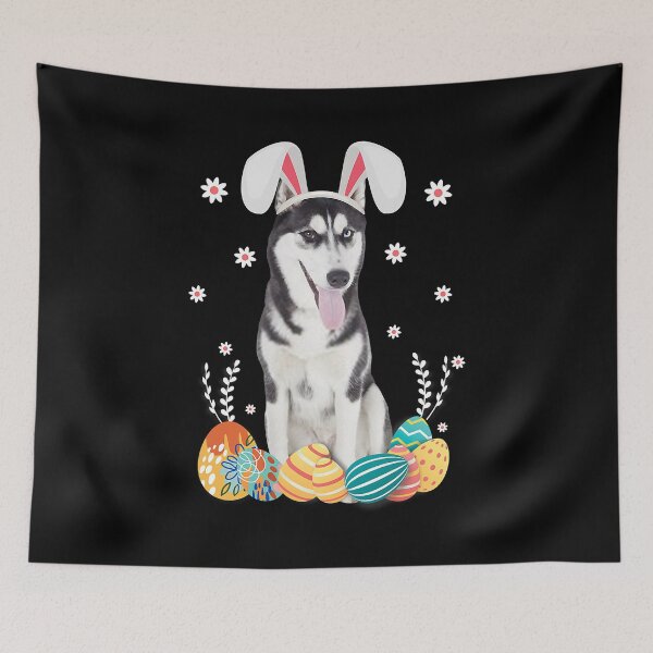 Item preview, Bunny Siberian Husky Dog Happy Easter Day Lover Egg Hunt designed and sold by PerkinsAarav.