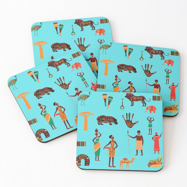 Item preview, African People, blue background designed and sold by Braumies.