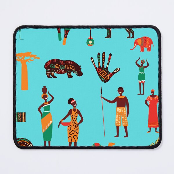 Item preview, African People, blue background designed and sold by Braumies.