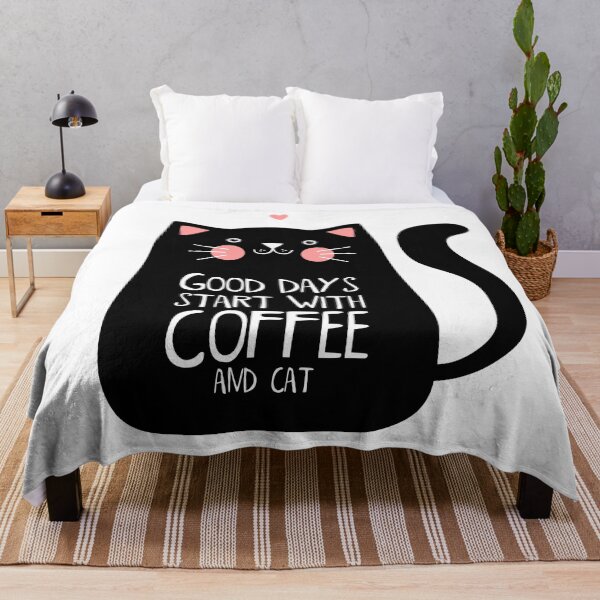 Item preview, Good Days start with coffee and cat designed and sold by MaryshaArt.