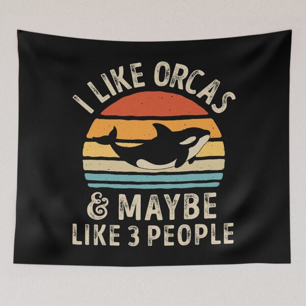 Item preview, I Like Orcas and Maybe 3 People Orca Killer Whale Retro Men designed and sold by PaulDonna.