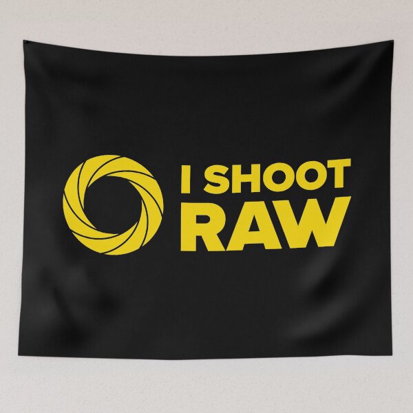 Item preview, I Shoot Raw II - Photography Design (Yellow on Black) designed and sold by STUDIO-72.