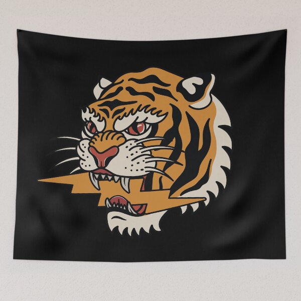 Item preview, Fierce Tiger Head with Lightning designed and sold by Ermedas Studio.