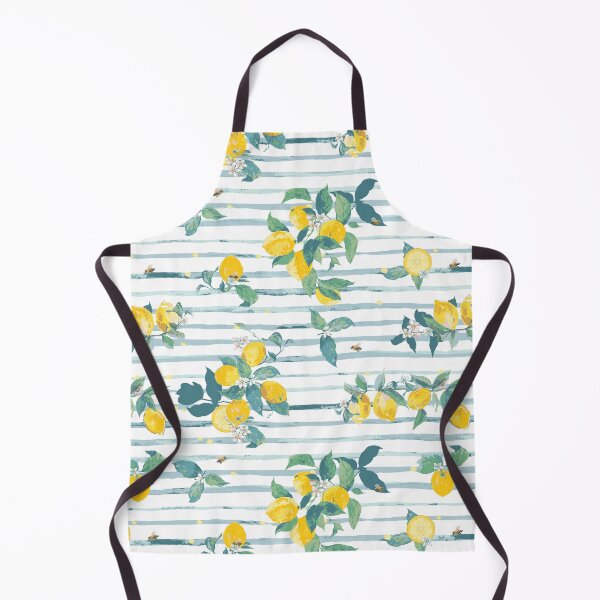 Item preview, Watercolor lemons on stripe background designed and sold by Katarina Roccella.