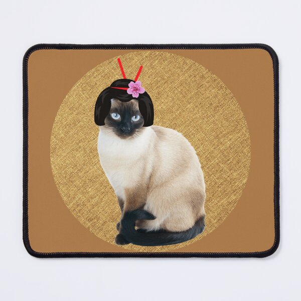 Item preview, Cute Siamese Cat with a Geisha Wig designed and sold by ramazis.