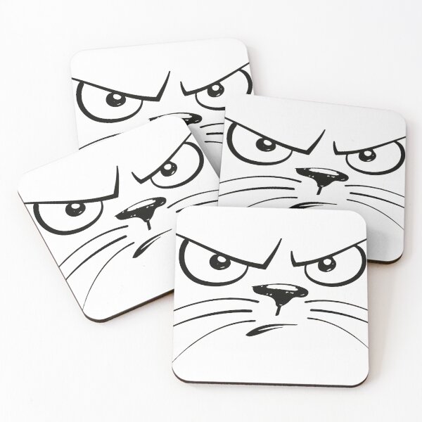 Item preview, Cartoon Cat Face Feline Angry designed and sold by OikieToikie.