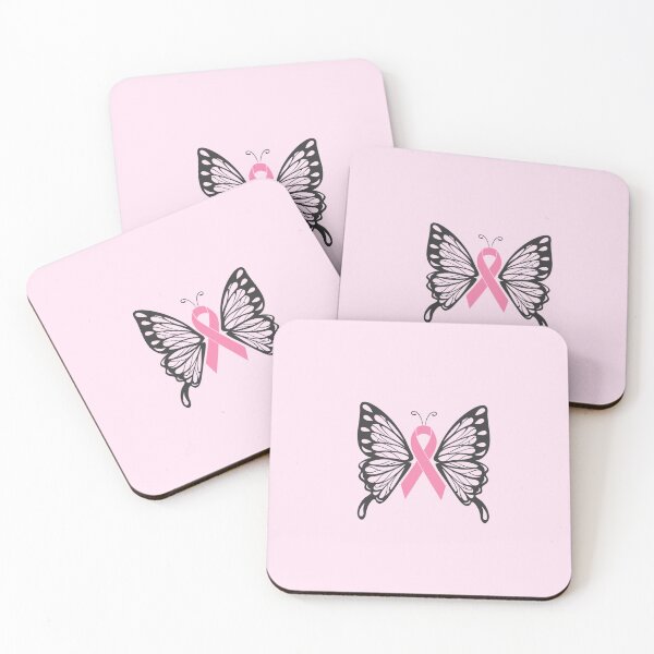 Item preview, BREAST CANCER RIBBON BUTTERFLY designed and sold by DiscoVibes.