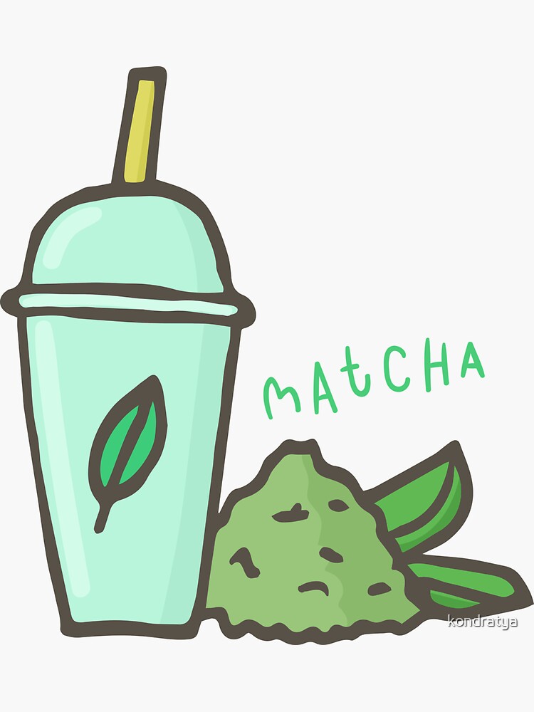 "Matcha tea latte" Sticker for Sale by kondratya Redbubble