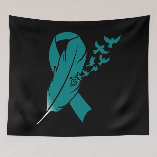 Item preview, Ovarian Cancer Awareness-Teal Ribbon designed and sold by SamuelGandhi.