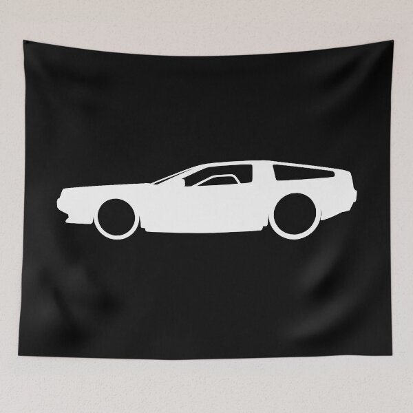 Item preview, Delorean DMC-12 side silhouette white designed and sold by EdimDesign.