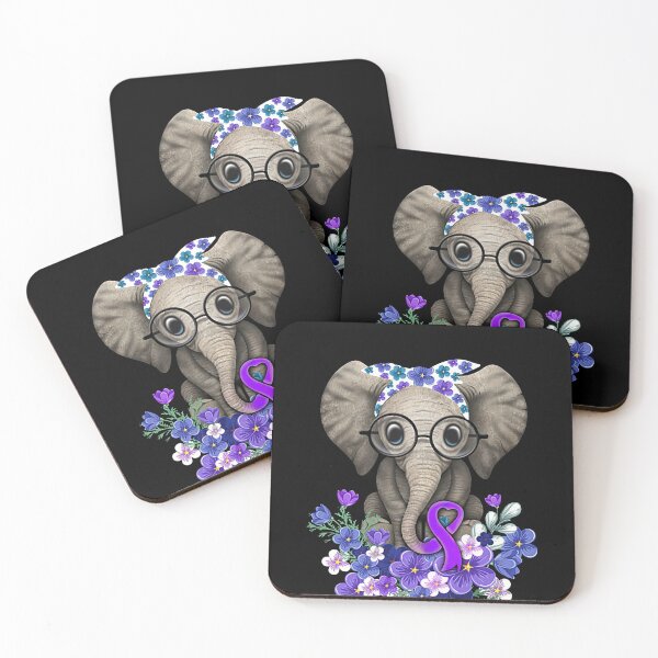 Item preview, Forget me not Alzheimers Awareness Elephant Flower designed and sold by Toralloisa.