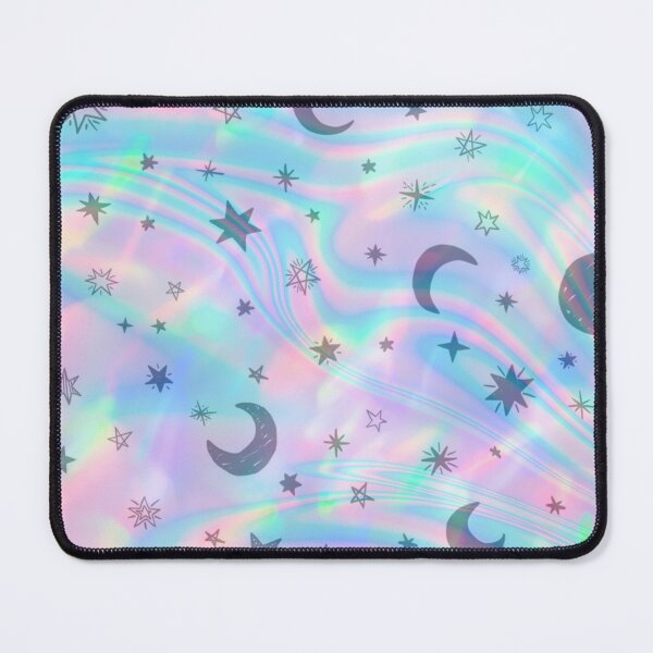 Item preview, neon pink and blue holo black star pattern designed and sold by Beeroclock.