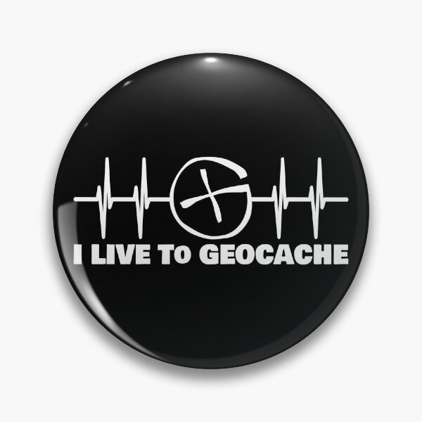 Item preview, I live to Geocache - Geocache  white heartbeat design designed and sold by SwnCreations.