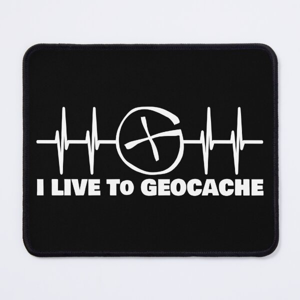 Item preview, I live to Geocache - Geocache  white heartbeat design designed and sold by SwnCreations.
