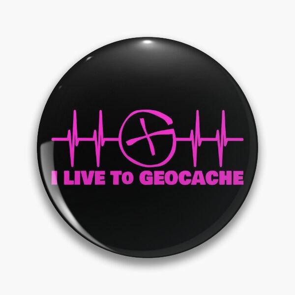 Item preview, I live to Geocache - Geocache pink heartbeat design designed and sold by SwnCreations.