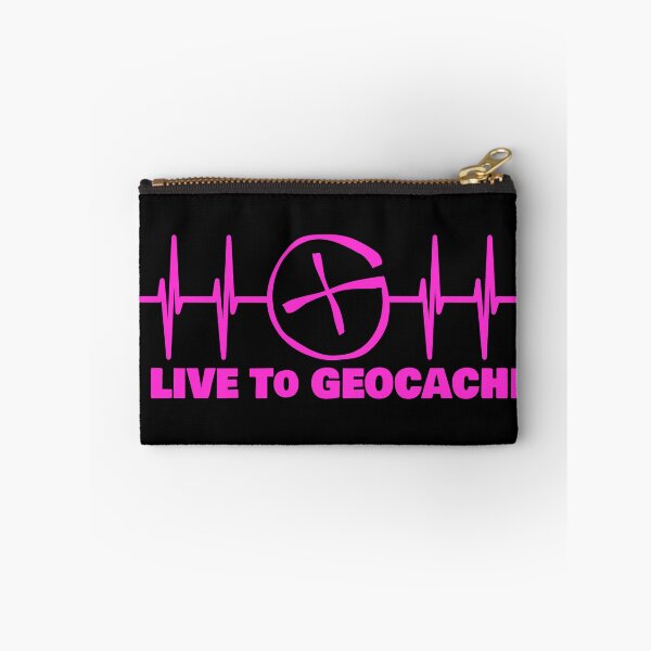 Item preview, I live to Geocache - Geocache pink heartbeat design designed and sold by SwnCreations.