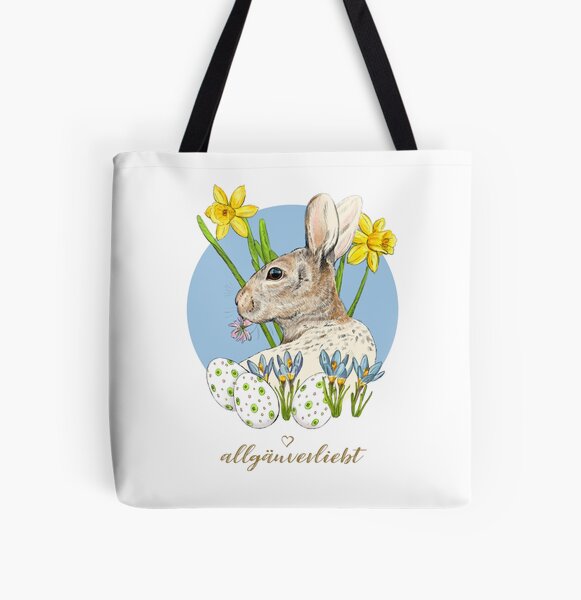 allgäuverliebt - Frohe Ostern - happy easter - blau Allover-Print Tote Bag