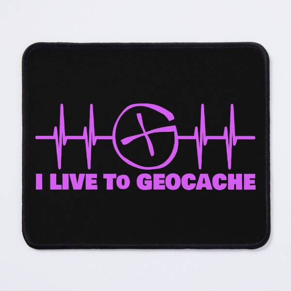 Item preview, I live to Geocache - Geocache lilac heartbeat design designed and sold by SwnCreations.