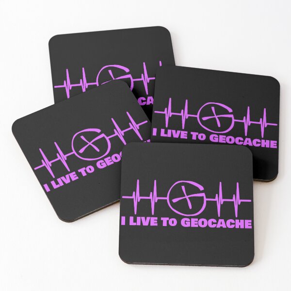 Item preview, I live to Geocache - Geocache lilac heartbeat design designed and sold by SwnCreations.