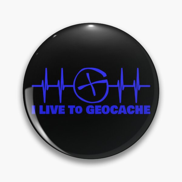 Item preview, I live to Geocache - Geocache blue heartbeat design designed and sold by SwnCreations.
