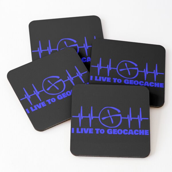 Item preview, I live to Geocache - Geocache blue heartbeat design designed and sold by SwnCreations.