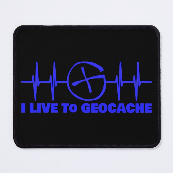 Item preview, I live to Geocache - Geocache blue heartbeat design designed and sold by SwnCreations.