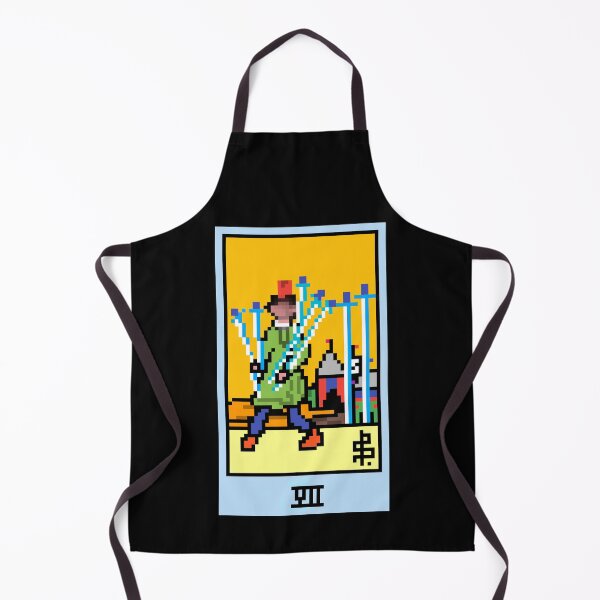 Item preview, Wait, is this pixel art tarot? Black - Minor Arcana 'Seven of Swords' (Design for T-shirt, stickers and other accessories) designed and sold by Pixel Waite.