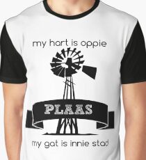 My hart is oppie plaas My gat is innie stad Graphic T-Shirt