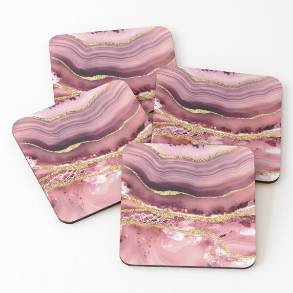 Item preview, Shades Of Rose & Gold Glitter Geode Agate Slice designed and sold by Lucky-Town-Art.