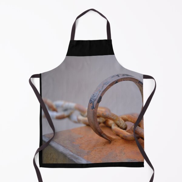 Item preview, Old Rusty Iron Ring and Chain on a metal post designed and sold by ianlewer.