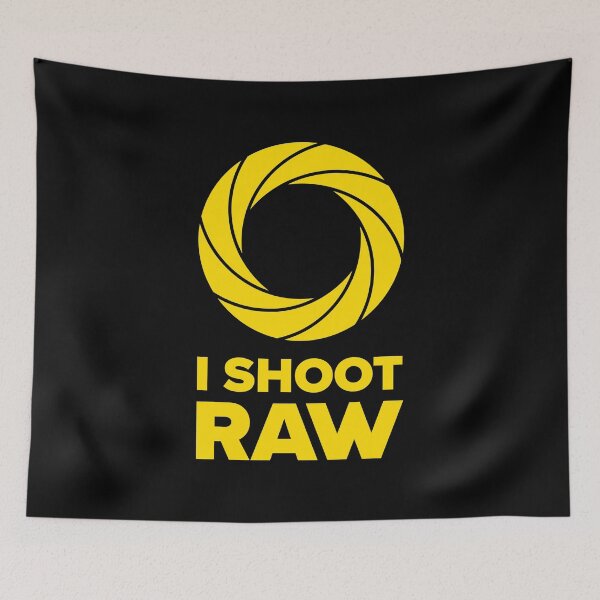 Item preview, I Shoot Raw III - Photography Design (Yellow on Black) designed and sold by STUDIO-72.